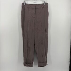 Nine West Women's Casual Trousers Cropped Elastic Waist Pants‎ Size Medium Gray